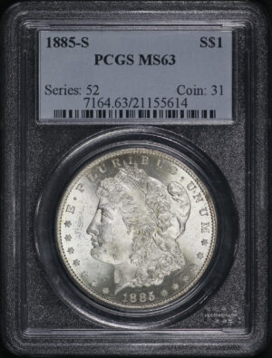 Obverse of this 1885-S Morgan Dollar PCGS MS-63