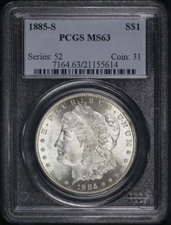 Obverse of this 1885-S Morgan Dollar PCGS MS-63