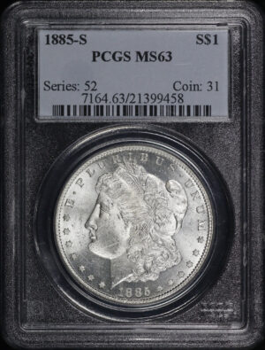 Obverse of this 1885-S Morgan Dollar PCGS MS-63