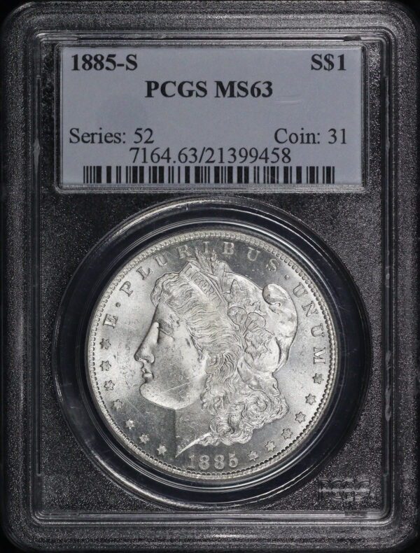 Obverse of this 1885-S Morgan Dollar PCGS MS-63