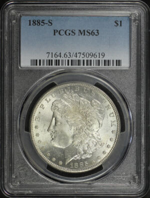 Obverse of this 1885-S Morgan Dollar PCGS MS-63