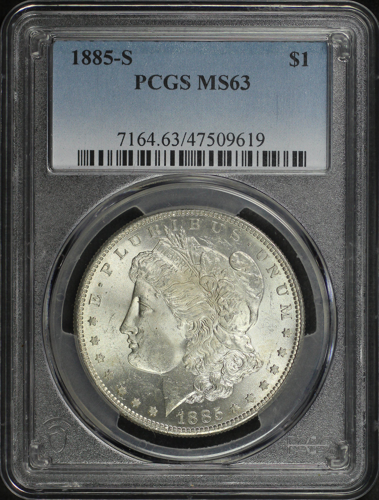 Obverse of this 1885-S Morgan Dollar PCGS MS-63