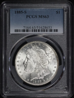 Obverse of this 1885-S Morgan Dollar PCGS MS-63