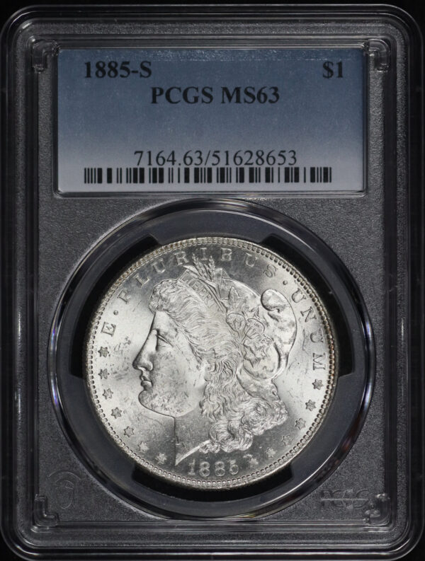 Obverse of this 1885-S Morgan Dollar PCGS MS-63