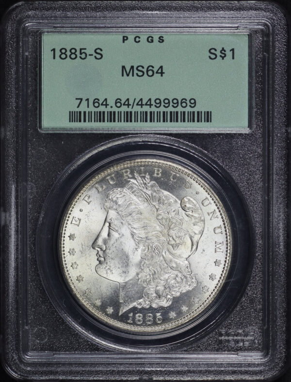Obverse of this 1885-S Morgan Dollar PCGS MS-64