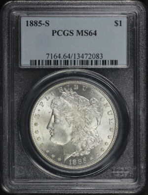 Obverse of this 1885-S Morgan Dollar PCGS MS-64