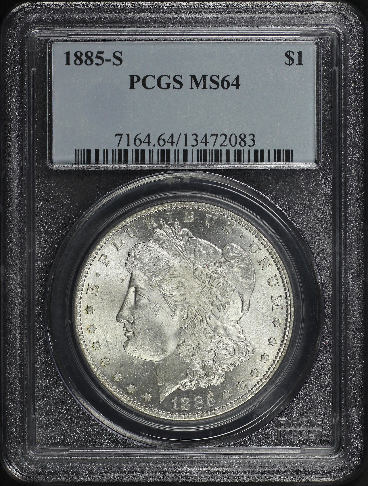 Obverse of this 1885-S Morgan Dollar PCGS MS-64