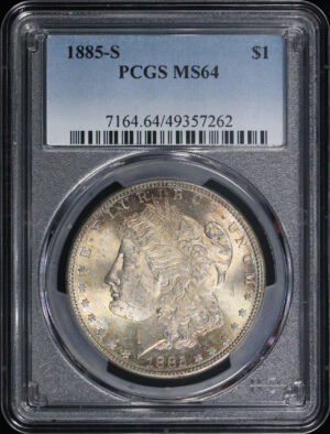 Obverse of this 1885-S Morgan Dollar PCGS MS-64