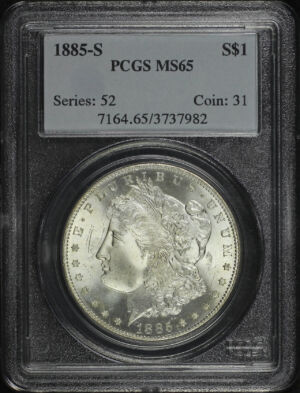 Obverse of this 1885-S Morgan Dollar PCGS MS-65