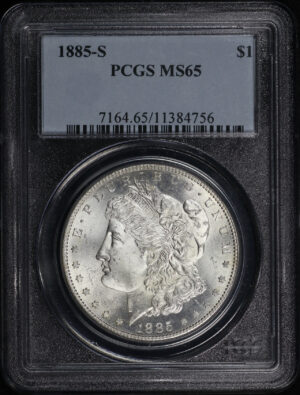 Obverse of this 1885-S Morgan Dollar PCGS MS-65