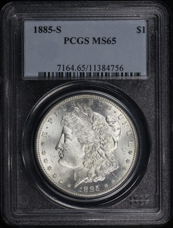 Obverse of this 1885-S Morgan Dollar PCGS MS-65