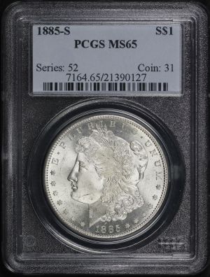 Obverse of this 1885-S Morgan Dollar PCGS MS-65