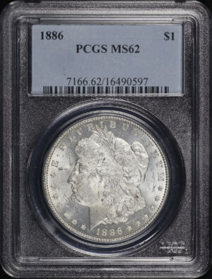 Obverse of this 1886 Morgan Dollar PCGS MS-62