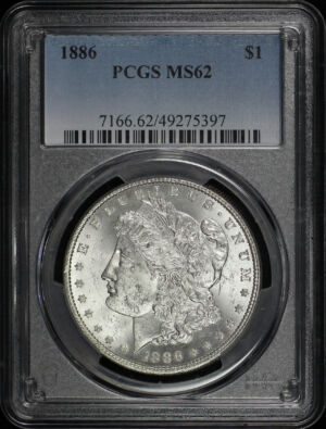 Obverse of this 1886 Morgan Dollar PCGS MS-62