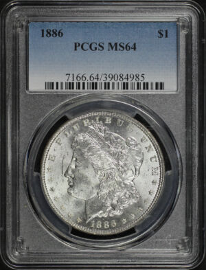 Obverse of this 1886 Morgan Dollar PCGS MS-64
