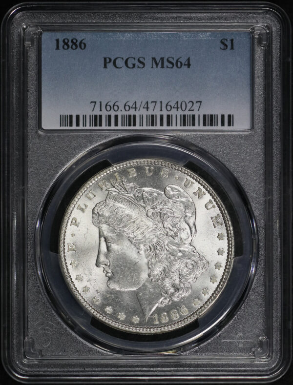 Obverse of this 1886 Morgan Dollar PCGS MS-64