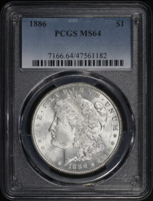 Obverse of this 1886 Morgan Dollar PCGS MS-64