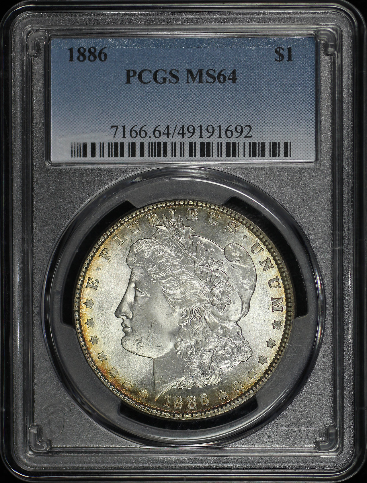 Obverse of this 1886 Morgan Dollar PCGS MS-64