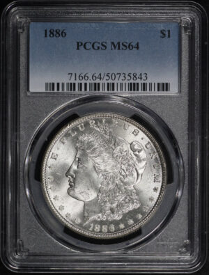 Obverse of this 1886 Morgan Dollar PCGS MS-64