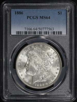 Obverse of this 1886 Morgan Dollar PCGS MS-64