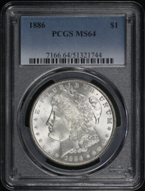 Obverse of this 1886 Morgan Dollar PCGS MS-64