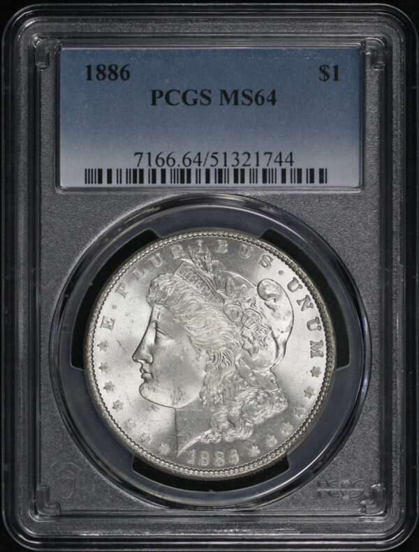Obverse of this 1886 Morgan Dollar PCGS MS-64