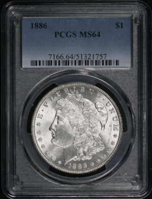 Obverse of this 1886 Morgan Dollar PCGS MS-64