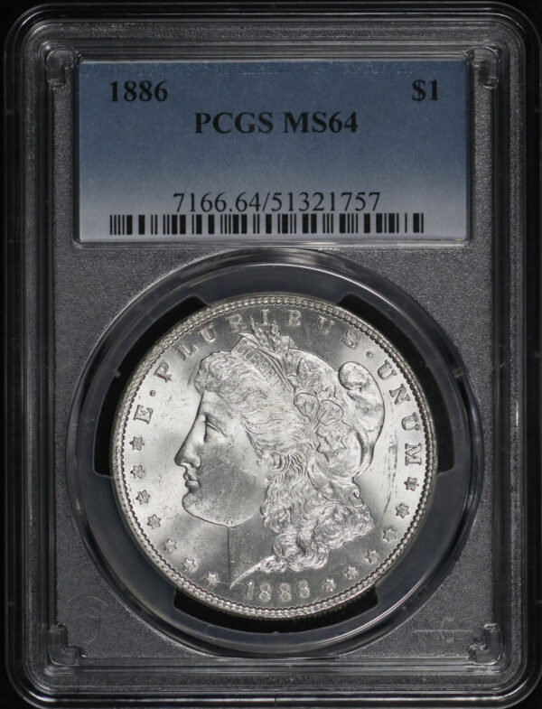 Obverse of this 1886 Morgan Dollar PCGS MS-64