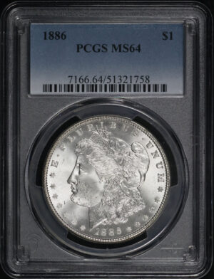 Obverse of this 1886 Morgan Dollar PCGS MS-64
