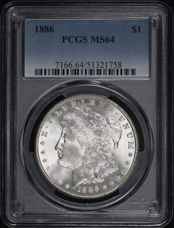 Obverse of this 1886 Morgan Dollar PCGS MS-64