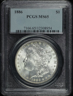 Obverse of this 1886 Morgan Dollar PCGS MS-65
