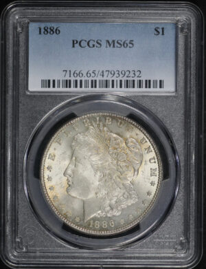 Obverse of this 1886 Morgan Dollar PCGS MS-65