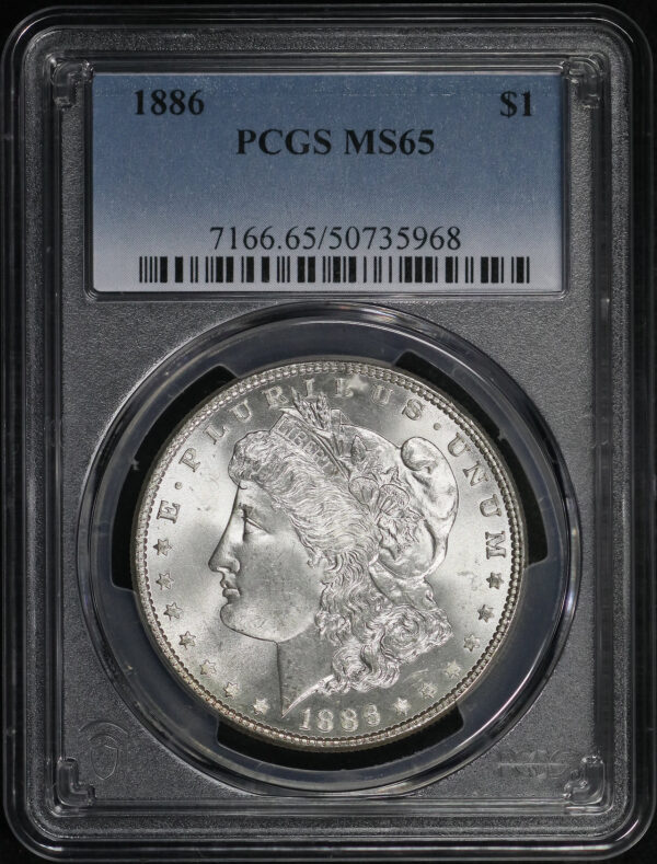 Obverse of this 1886 Morgan Dollar PCGS MS-65