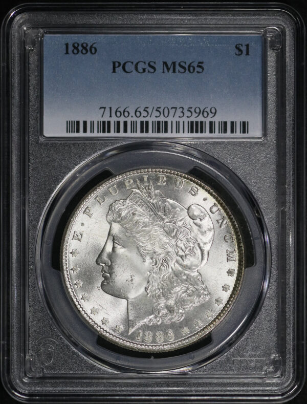 Obverse of this 1886 Morgan Dollar PCGS MS-65