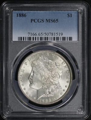 Obverse of this 1886 Morgan Dollar PCGS MS-65
