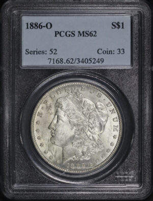 Obverse of this 1886-O Morgan Dollar PCGS MS-62