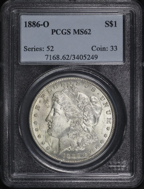 Obverse of this 1886-O Morgan Dollar PCGS MS-62