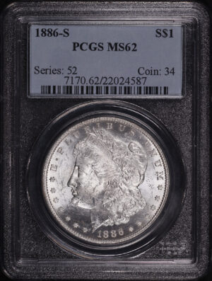 Obverse of this 1886-S Morgan Dollar PCGS MS-62
