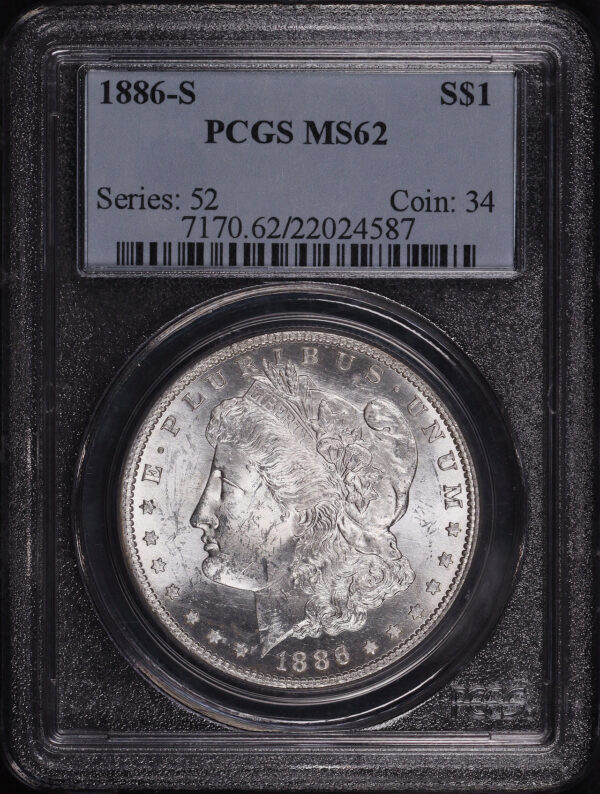 Obverse of this 1886-S Morgan Dollar PCGS MS-62