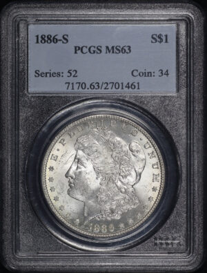 Obverse of this 1886-S Morgan Dollar PCGS MS-63