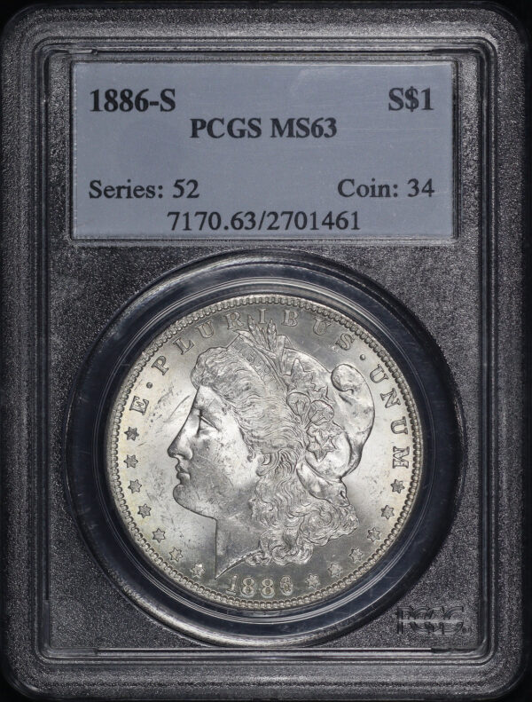 Obverse of this 1886-S Morgan Dollar PCGS MS-63
