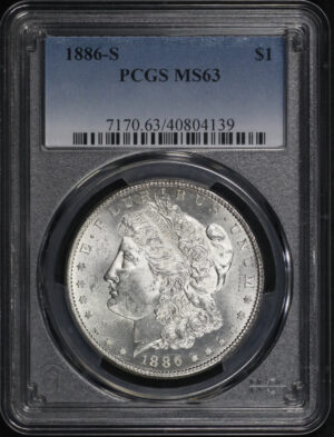 Obverse of this 1886-S Morgan Dollar PCGS MS-63