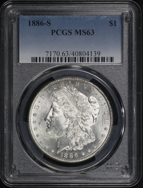 Obverse of this 1886-S Morgan Dollar PCGS MS-63