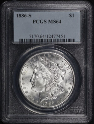 Obverse of this 1886-S Morgan Dollar PCGS MS-64