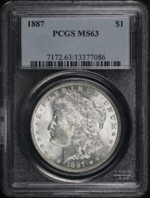 Obverse of this 1887 Morgan Dollar PCGS MS-63