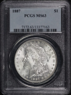 Obverse of this 1887 Morgan Dollar PCGS MS-63