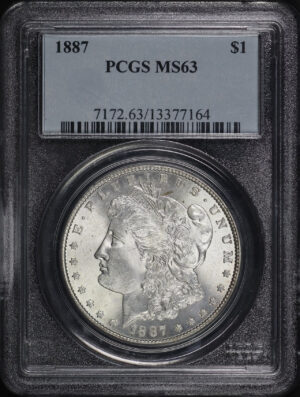 Obverse of this 1887 Morgan Dollar PCGS MS-63