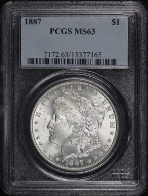 Obverse of this 1887 Morgan Dollar PCGS MS-63