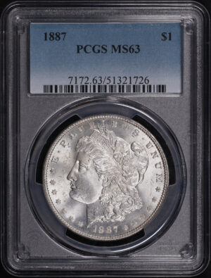 Obverse of this 1887 Morgan Dollar PCGS MS-63