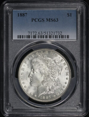 Obverse of this 1887 Morgan Dollar PCGS MS-63